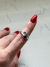 Load image into Gallery viewer, Amethyst Sterling Silver Bypass Ring Size 8
