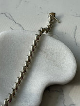 Load image into Gallery viewer, Italian Sterling Silver San Marco Croissant Link Bracelet 8”
