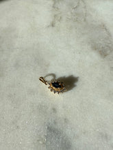 Load image into Gallery viewer, Vintage Blue Sapphire &amp; Diamond 14k Gold Halo Charm
