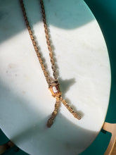 Load image into Gallery viewer, Antique Cameo Book Chain Tassle Necklace 16”
