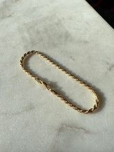 Load image into Gallery viewer, Italian Gold Vermeil Solid Rope Chain Bracelet 7.25”
