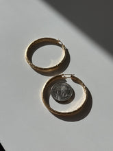 Load image into Gallery viewer, Etched 14k Yellow Gold Large Hoops 1.90”
