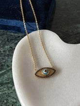 Load image into Gallery viewer, Evil Eye Gold Vermeil Necklace 18”-20”
