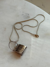 Load image into Gallery viewer, Vintage Woven Etched Purse Locket Sterling Silver Necklace 17.5”
