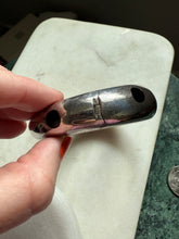Load image into Gallery viewer, Mexico Modernist Black Onyx Inlay Solid Sterling Bangle Bracelet 6.75”
