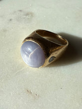 Load image into Gallery viewer, Star Sapphire &amp; Diamond 14k Yellow Gold Ring Size 8
