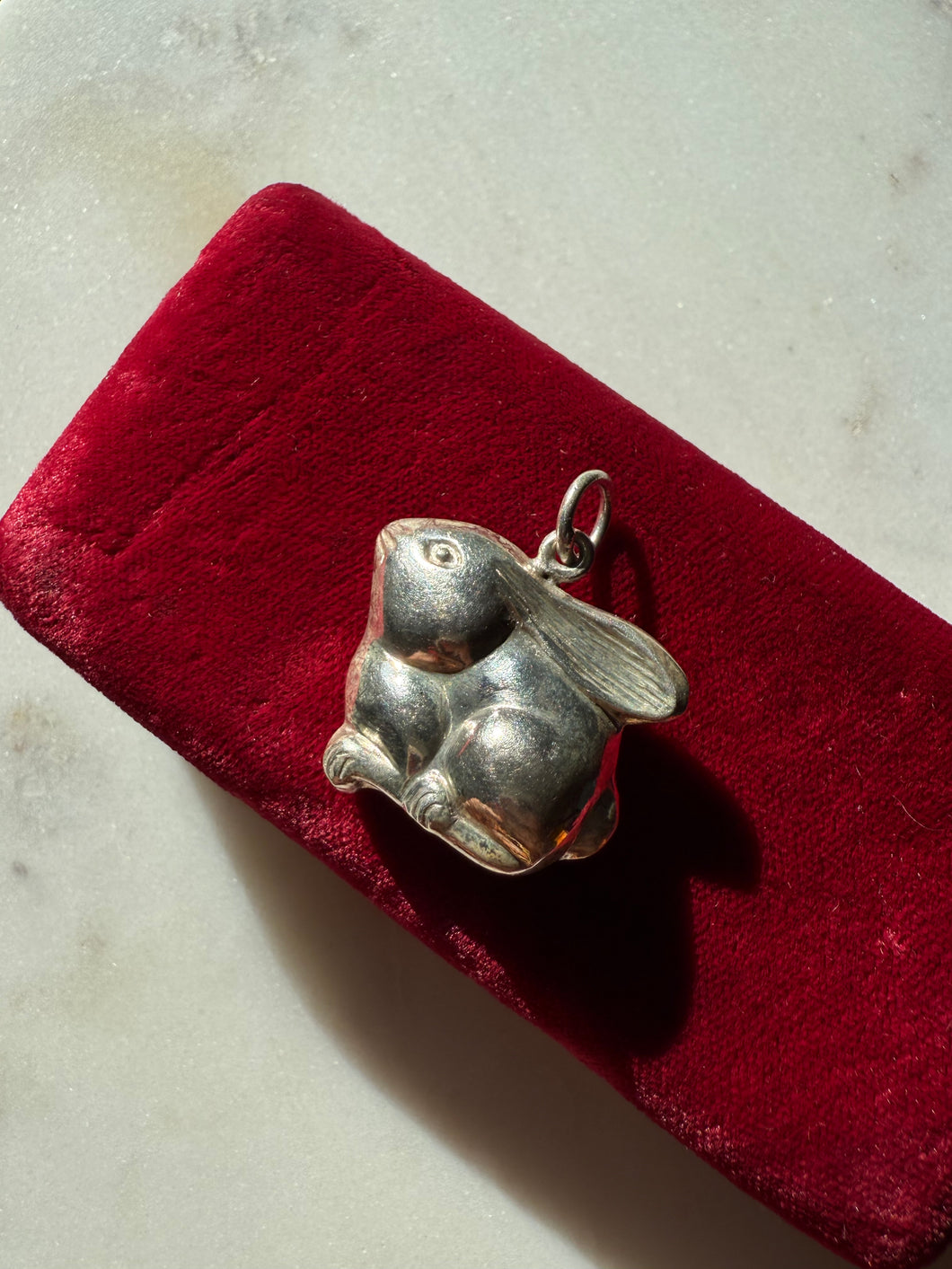 Bunny Sterling Silver 3D Puffy Pendant