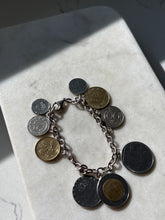 Load image into Gallery viewer, Vintage Milor Italy Sterling Silver Coin Bracelet 7.75”
