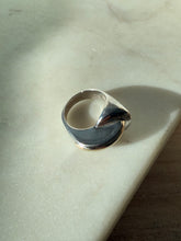 Load image into Gallery viewer, Modernist Sterling Silver &amp; 14k Yellow Gold Ring Size 7

