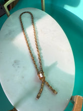 Load image into Gallery viewer, Antique Cameo Book Chain Tassle Necklace 16”
