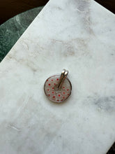 Load image into Gallery viewer, Donut Millefiori Glass Red White Sterling Silver Pendant
