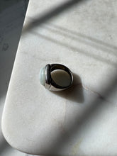 Load image into Gallery viewer, Jade Sterling Silver Ring Size 7
