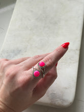 Load image into Gallery viewer, Vintage Pink Opal Sterling Silver Bypass Ring Size 8.25
