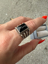 Load image into Gallery viewer, Black Onyx Sterling Silver Ring Size 7.5
