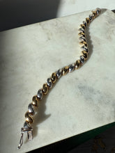 Load image into Gallery viewer, Disco Two-Tone Croissant San Marco Gold Vermeil Sterling Bracelet 7.5”
