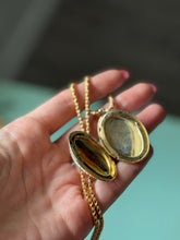 Load image into Gallery viewer, Floral Locket Gold Plated Necklace 18”
