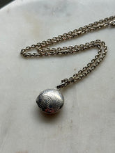 Load image into Gallery viewer, Etched Locket Sterling Silver Necklace 16”
