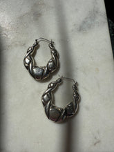 Load image into Gallery viewer, Vintage Chunky Sterling Silver Hoops
