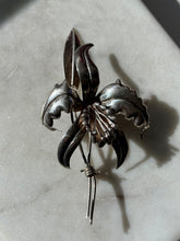 Load image into Gallery viewer, Mexican Vintage Orchid Flower Sterling Silver Brooch
