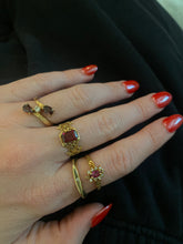 Load image into Gallery viewer, Garnet &amp; Diamond 14k Gold Bypass Ring
