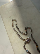 Load image into Gallery viewer, Multistone Sterling Silver Figaro Necklace 24”
