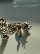 Load image into Gallery viewer, Chunky 900 Silver Vintage Charm Bracelet 7.25”
