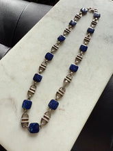 Load image into Gallery viewer, Vintage Lapis 950 Silver Chain 18”
