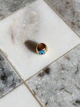 Load image into Gallery viewer, Enamel Evil Eye Solid 18k Gold Spacer Bead Charm
