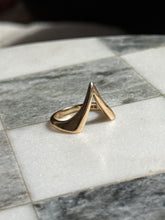 Load image into Gallery viewer, Vintage Solid 14k Yellow Gold Chevron Ring Size 8
