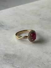 Load image into Gallery viewer, Designer Iliana 18k Gold Diamond &amp; Ruby Ring Size 8
