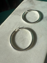 Load image into Gallery viewer, Extra Large Sterling Silver Hoop Earrings 2.25”
