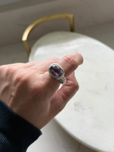 Load image into Gallery viewer, Chunky Amethyst Sterling Silver Ring Size 7
