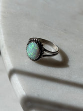 Load image into Gallery viewer, Simulated Opal Sterling Silver Ring Size 8

