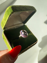 Load image into Gallery viewer, Faceted Pink Glass Sterling Silver Ring Size 7
