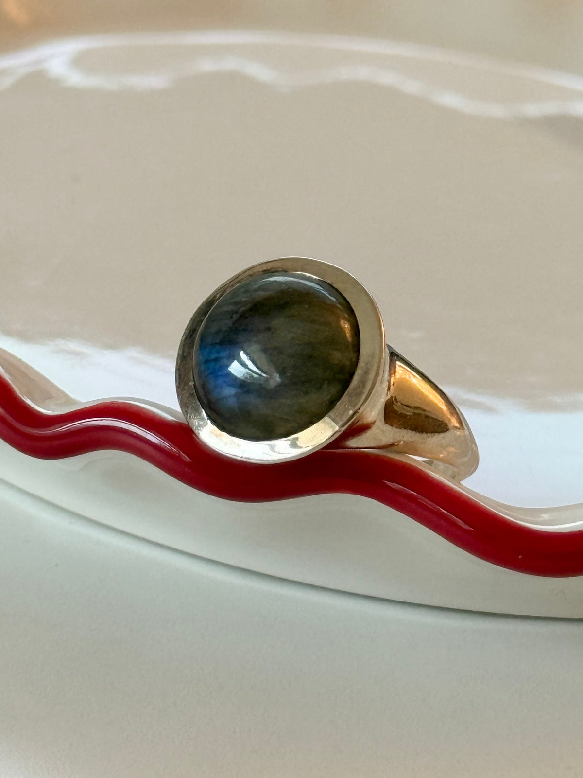 Labradorite Sterling Silver Ring Size 10.25