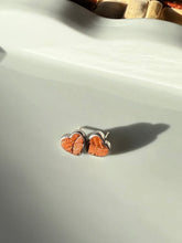 Load image into Gallery viewer, Wood Heart Sterling Silver Earrings
