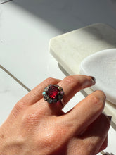 Load image into Gallery viewer, Vintage Flower Halo Sterling Silver Ring Size 5.75
