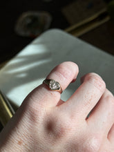 Load image into Gallery viewer, Midcentury 10k Solid Gold Engraved Heart Signet Ring Size 4.5
