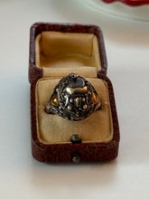 Load image into Gallery viewer, Vintage Two-Toned Scarab Beetle Sterling Ring Size 10.75
