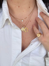 Load image into Gallery viewer, Four-Prong Solitaire Opal 10k Gold Pendant
