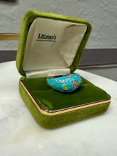 Load image into Gallery viewer, Blue Floral Enamel Sterling Silver Ring Size 8.25
