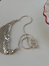 Load image into Gallery viewer, Vintage Mesh Chainmail Sterling Silver Necklace 16”-18”
