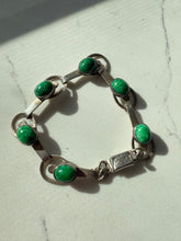 Load image into Gallery viewer, Vintage Eliat Green Stone 900 Silver Bracelet

