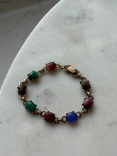 Load image into Gallery viewer, Vintage 1/20 12k Gold Fill Scarab Beetle Bracelet 6.75”
