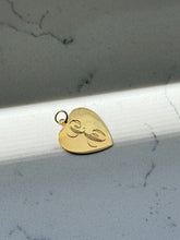 Load image into Gallery viewer, Vintage Engraved E Heart 14k Gold Pendant
