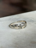 Marcasite Flower Sterling Silver Ring Size 9.25