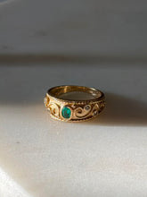 Load image into Gallery viewer, Vintage 10k Yellow Gold Emerald &amp; Diamond Ring Size 6.75
