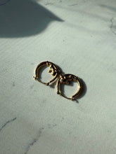 Load image into Gallery viewer, Vintage Cherub 14k Yellow Gold Hoops
