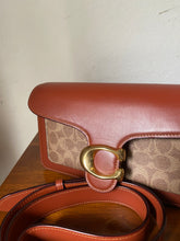 Load image into Gallery viewer, Coated Canvas Signature Tabby Shoulder Bag in Rust
