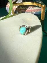 Load image into Gallery viewer, Turquoise Chunky Sterling Silver Ring Size 7
